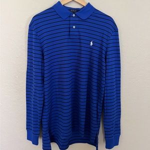 Ralph Lauren- Blue and black striped long sleeved polo